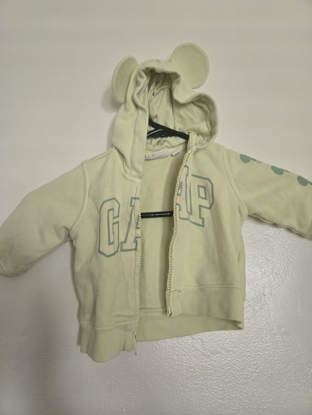 4/$15 GAP Kids Disney Mickey Hooded Zip Sweatshirt with Ears Vintage Retro 90s